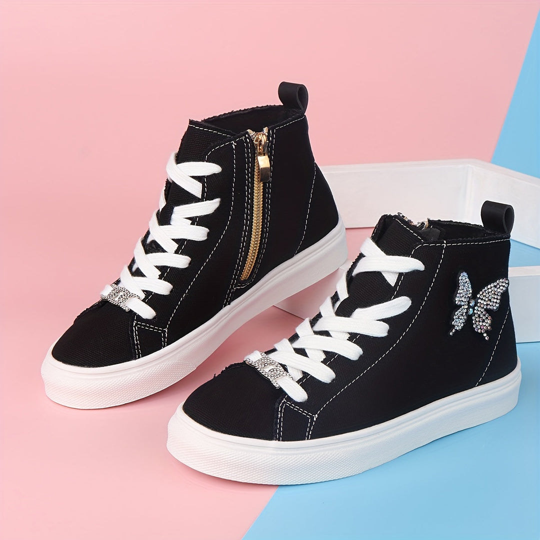 Magas vászon gyerekcipők Lunel | Pillangó masnival | Stílusos & Játéko