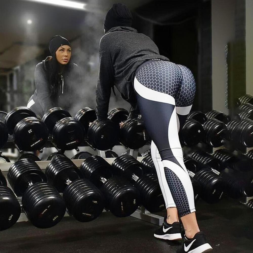 Magas derekú női jóga leggings geometrikus mintával – Aurora