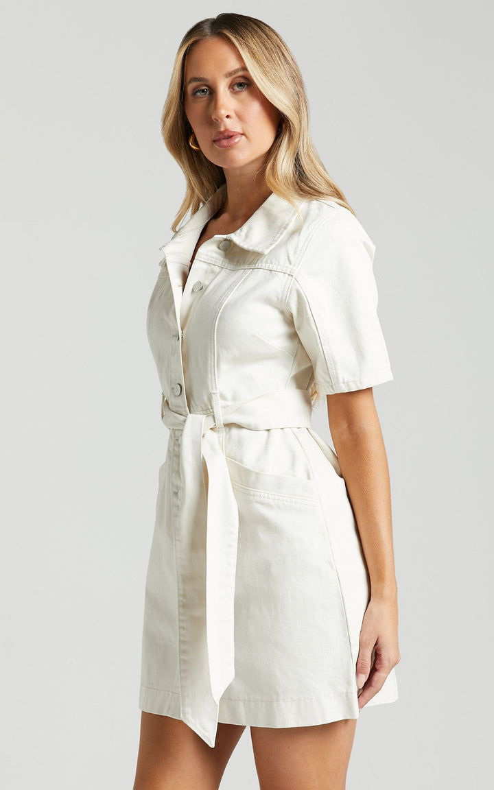 Gombos Denim Mini Ruha - Aria