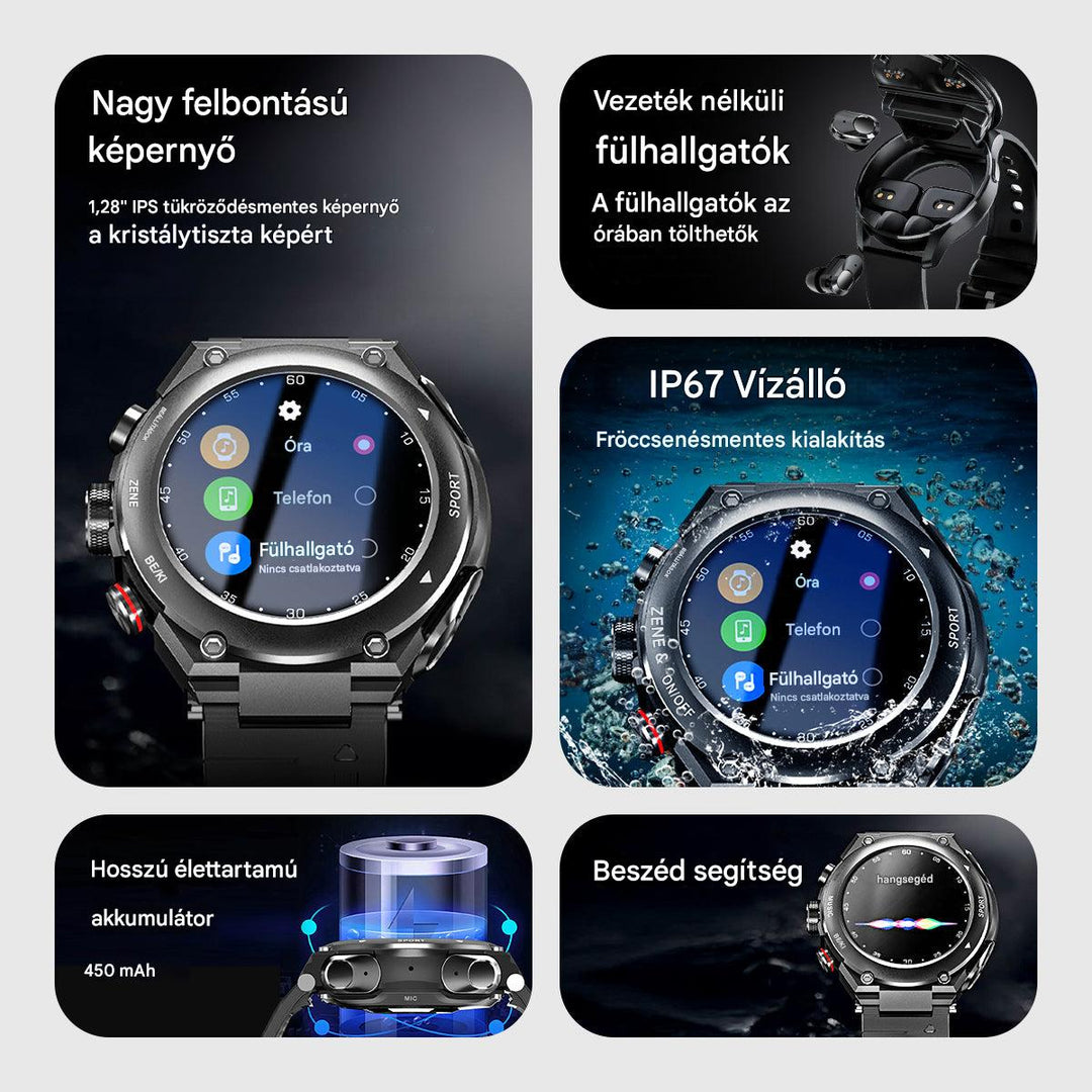 Teljes okosóra beépített vezeték nélküli fülhallgatóval - AlphaX