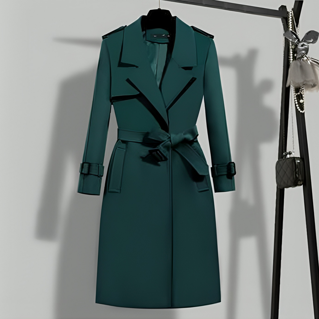 Női trench coat derékkal és gombos lezárással – Sophia