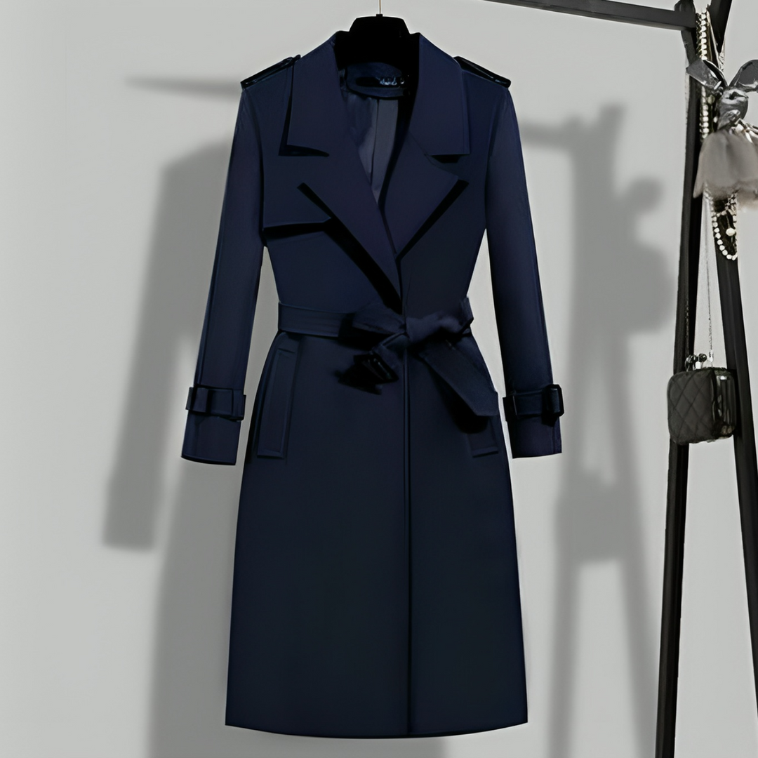Női trench coat derékkal és gombos lezárással – Sophia