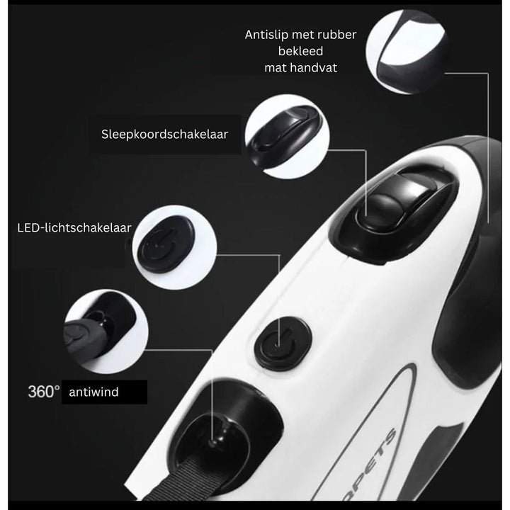Behúzható kutyapóráz LED világítással - SafePaw