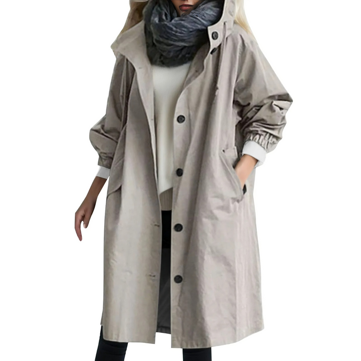 Szélálló Női Trenchcoat Kapucnival - Luna
