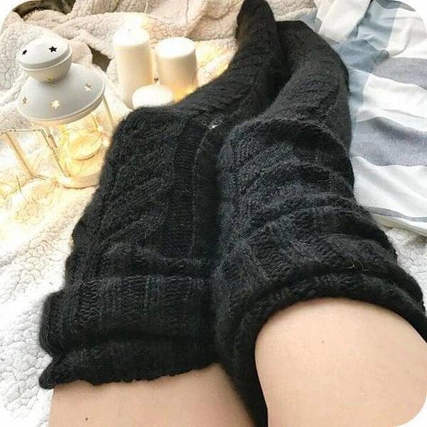 Magas kötött gyapjú női zokni - WarmWool