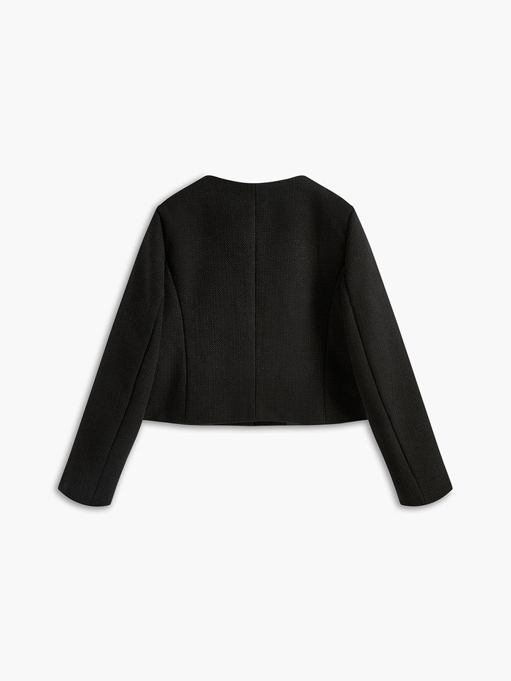 Fekete Arany Gombos Tweed Blézer - Camille