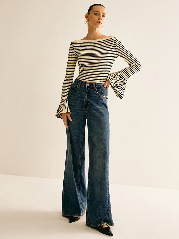 Cold-Shoulder Csíkos Ing Nőknek - Selene