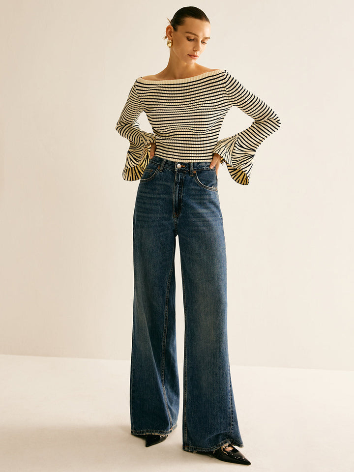 Cold-Shoulder Csíkos Ing Nőknek - Selene