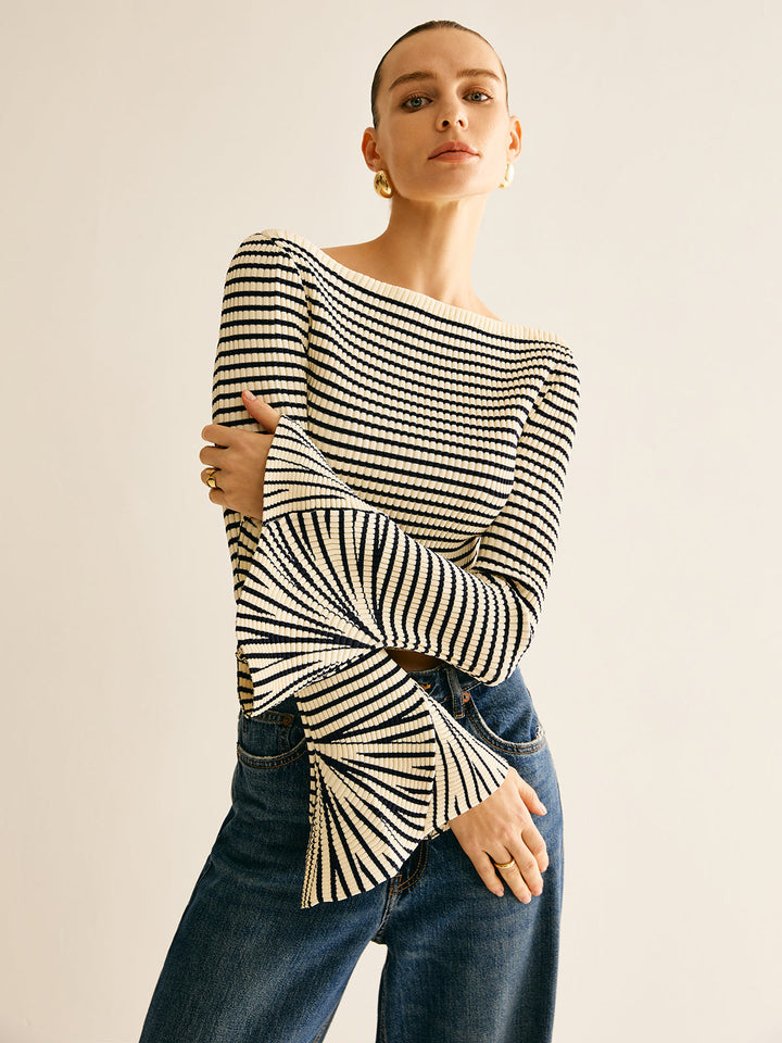 Cold-Shoulder Csíkos Ing Nőknek - Selene