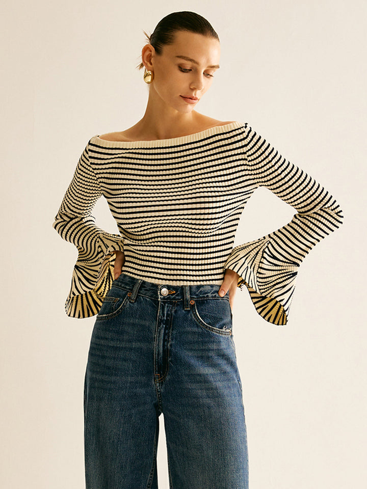 Cold-Shoulder Csíkos Ing Nőknek - Selene