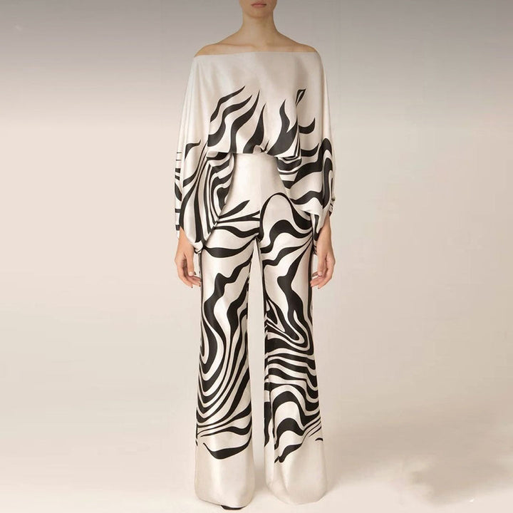 Női két darabos szett nyomattal és laza fazonnal – Valeria