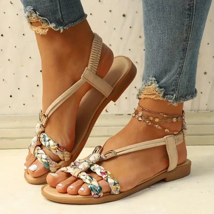 Boho-gyöngy Slip-On nyári szandálok – Amira