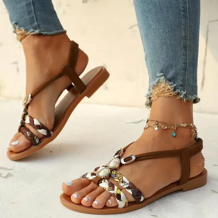 Boho-gyöngy Slip-On nyári szandálok – Amira