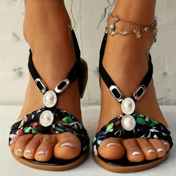 Boho-gyöngy Slip-On nyári szandálok – Amira