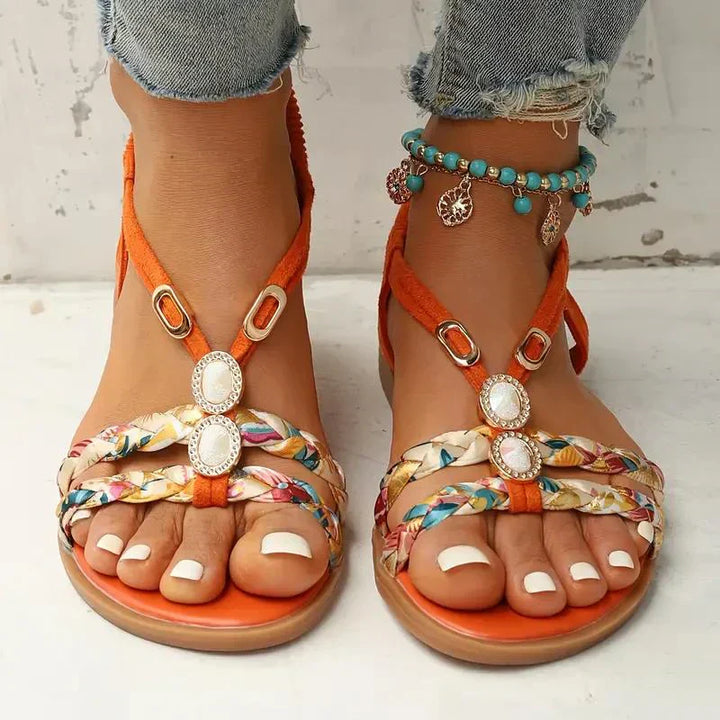 Boho-gyöngy Slip-On nyári szandálok – Amira