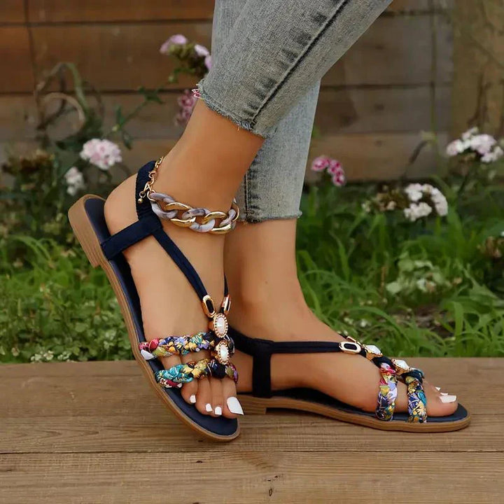 Boho-gyöngy Slip-On nyári szandálok – Amira