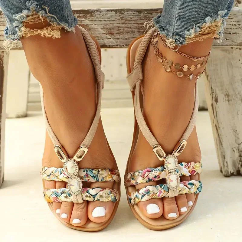 Boho-gyöngy Slip-On nyári szandálok – Amira