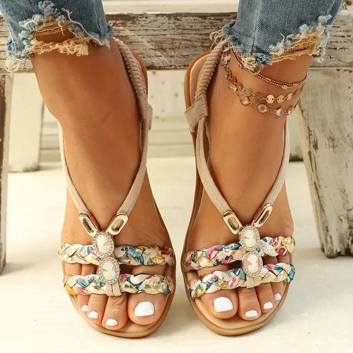 Boho-gyöngy Slip-On nyári szandálok – Amira