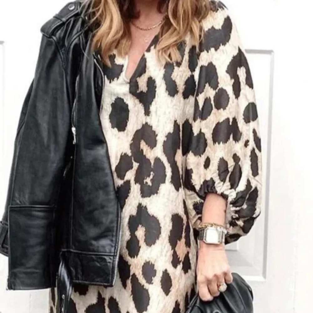 Laza szabású Párducmintás Ruha - Selena