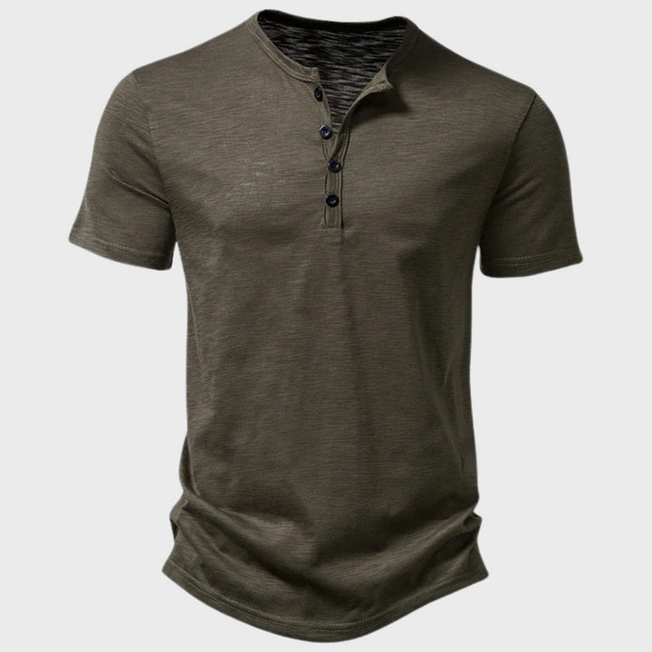 Casual Férfi Póló Henley Gallérral - Cody
