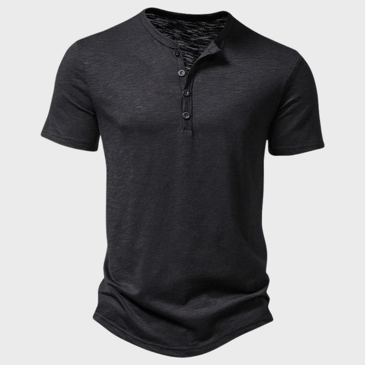 Casual Férfi Póló Henley Gallérral - Cody