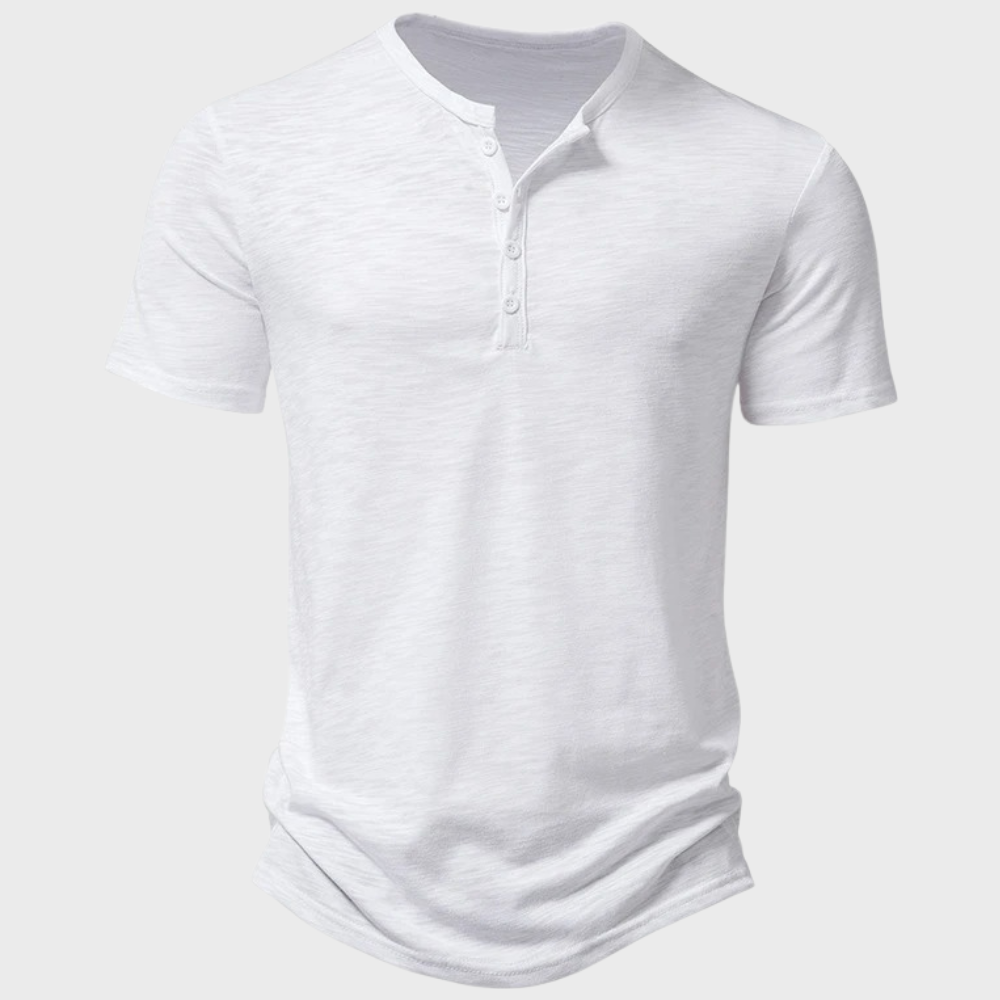 Casual Férfi Póló Henley Gallérral - Cody