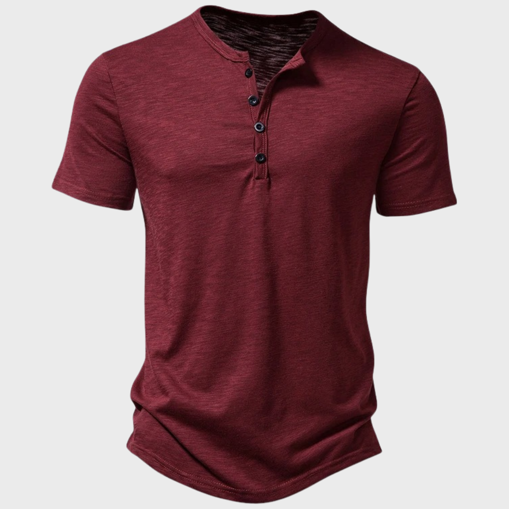 Casual Férfi Póló Henley Gallérral - Cody