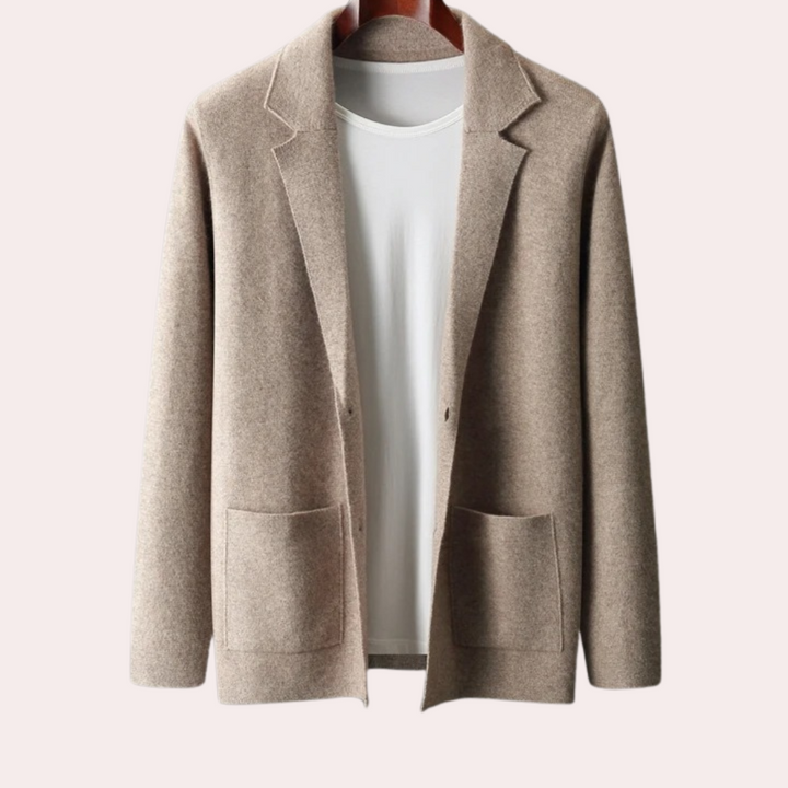 100% Gyapjú Blézer Revers Gallérral és Elülső Zsebekkel – Ewan