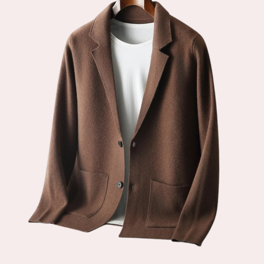 100% Gyapjú Blézer Revers Gallérral és Elülső Zsebekkel – Ewan