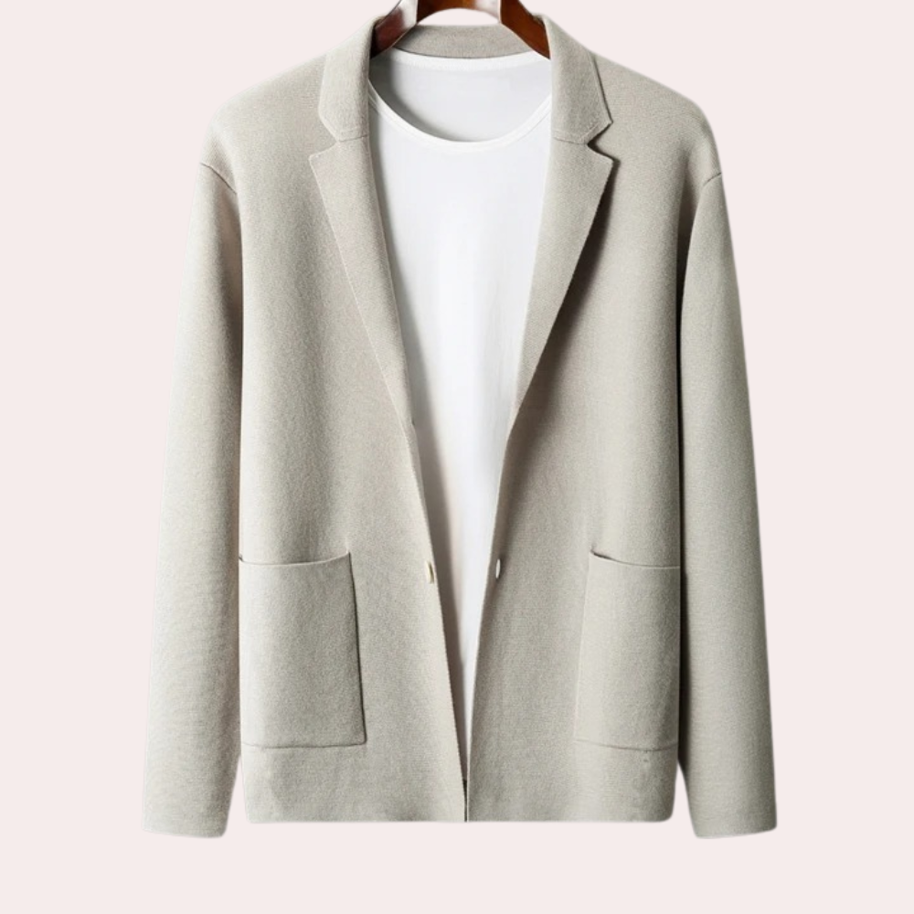 100% Gyapjú Blézer Revers Gallérral és Elülső Zsebekkel – Ewan