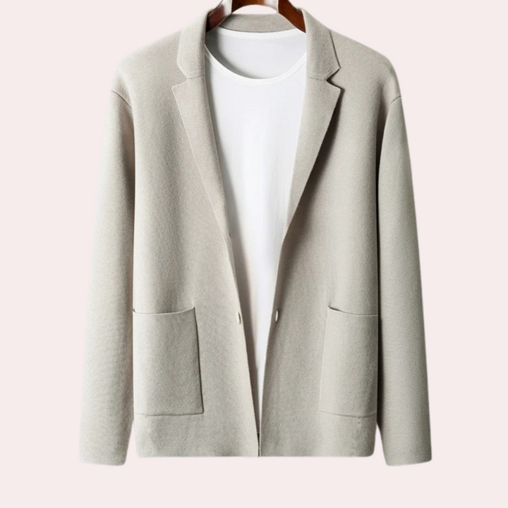 100% Gyapjú Blézer Revers Gallérral és Elülső Zsebekkel – Ewan