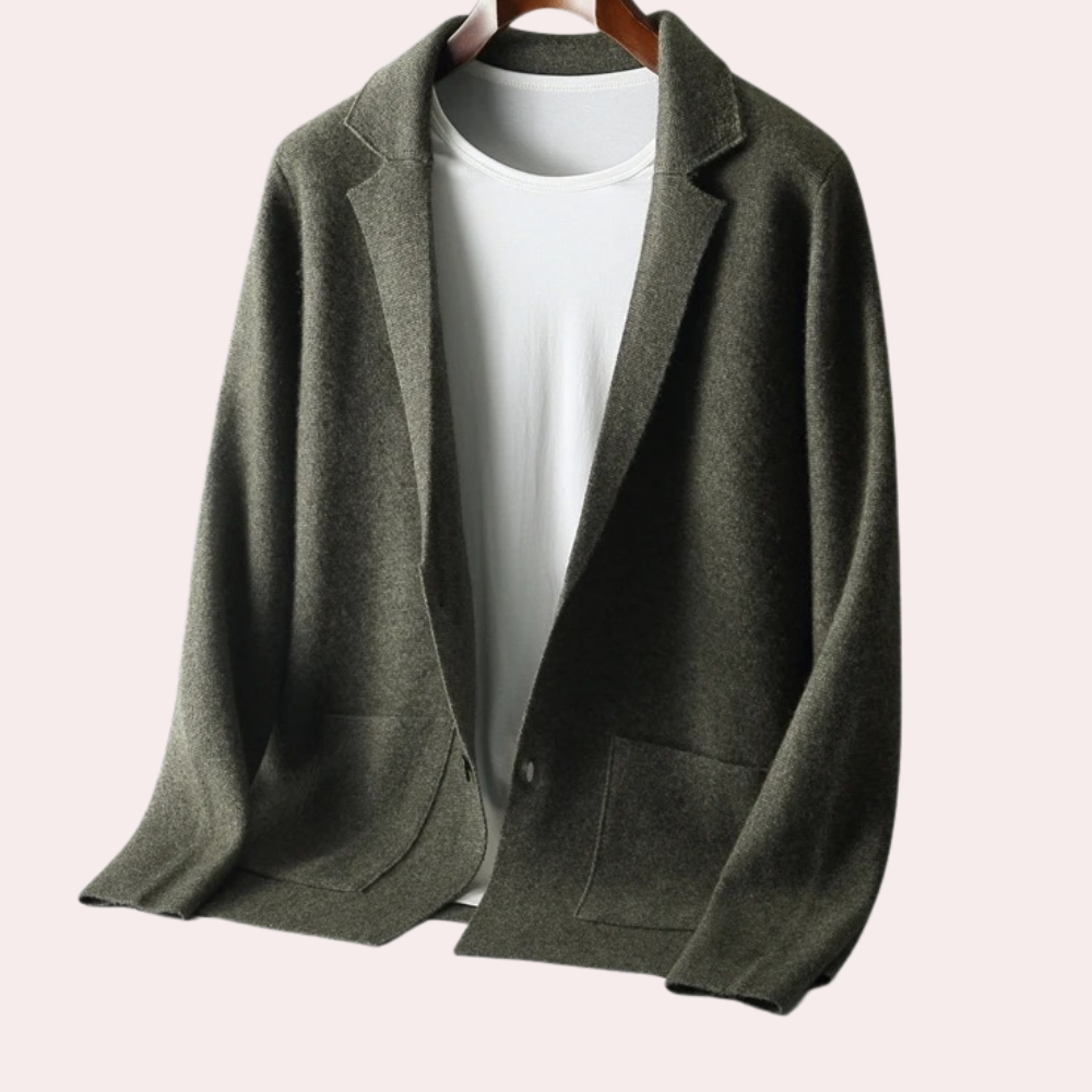 100% Gyapjú Blézer Revers Gallérral és Elülső Zsebekkel – Ewan