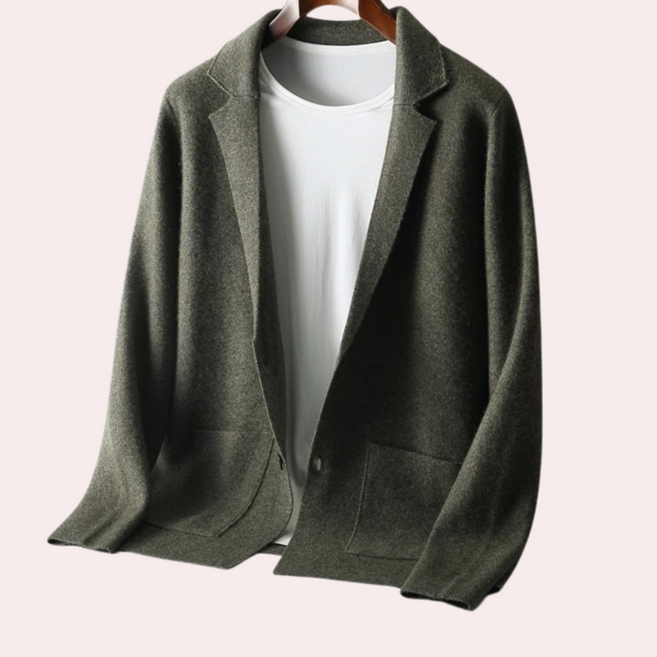 100% Gyapjú Blézer Revers Gallérral és Elülső Zsebekkel – Ewan