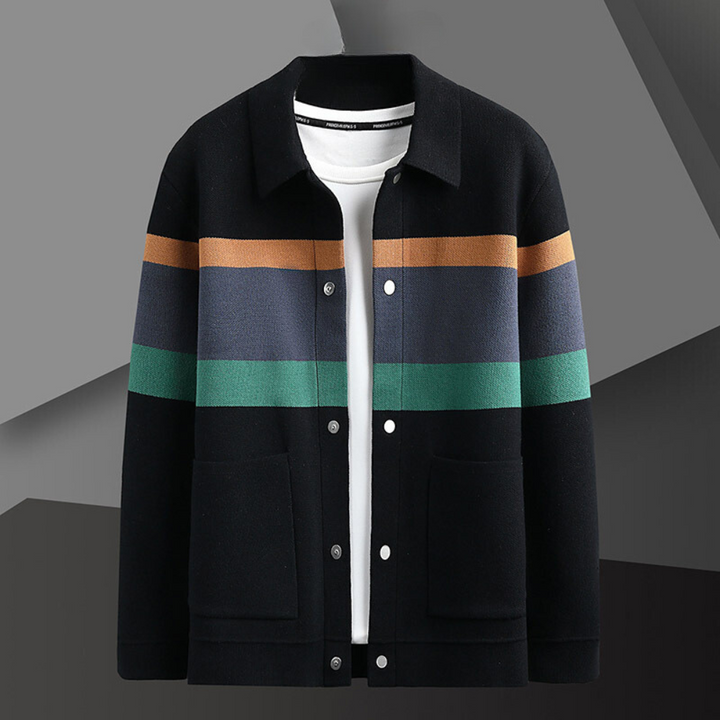 Férfi mellény gombos záródással és csíkos mintával – Enzo