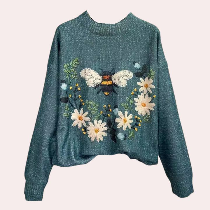 Vidám Női Pulóver Virágmintával - Fleur