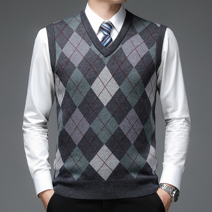 Férfi Spencer Stílusos Argyle-Mintával - Felix