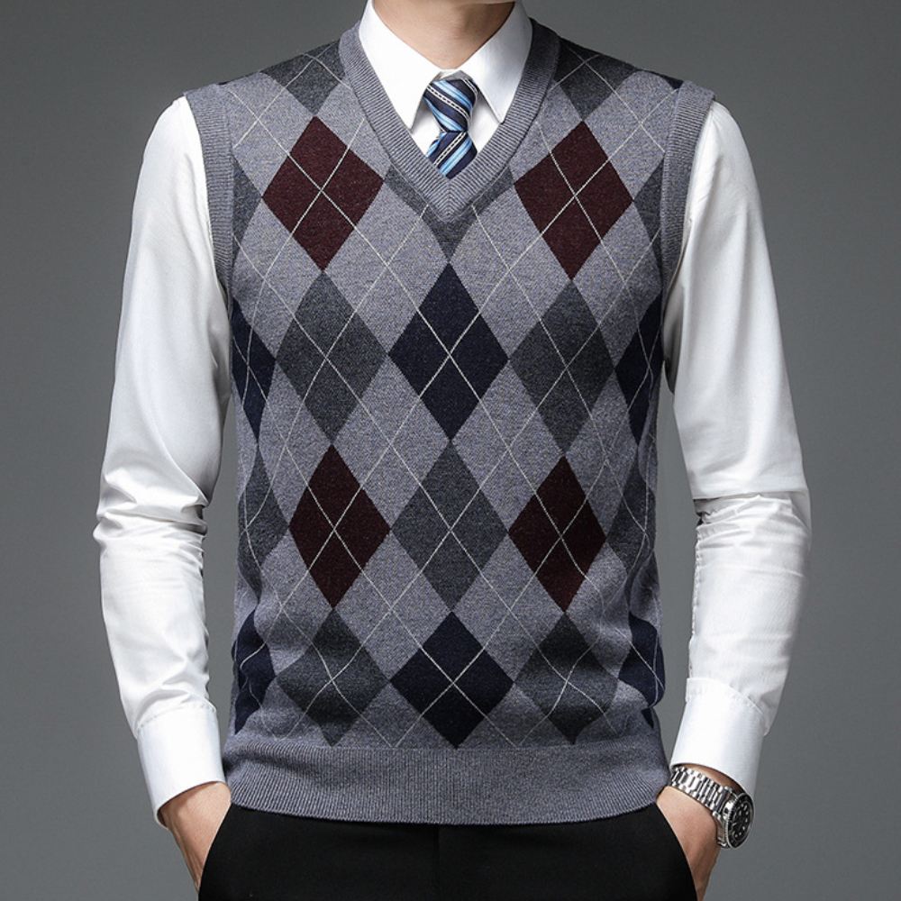 Férfi Spencer Stílusos Argyle-Mintával - Felix