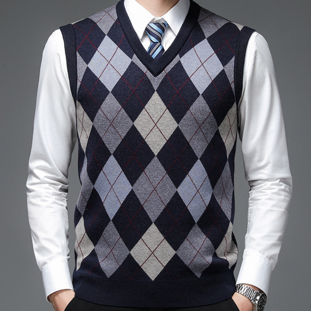 Férfi Spencer Stílusos Argyle-Mintával - Felix
