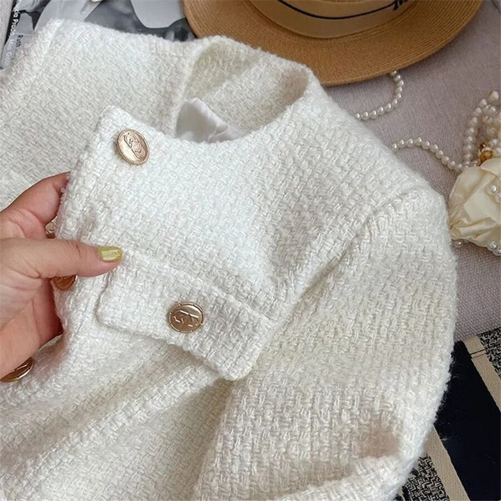 Női tweed zakó kerek nyakkivágással – Celeste