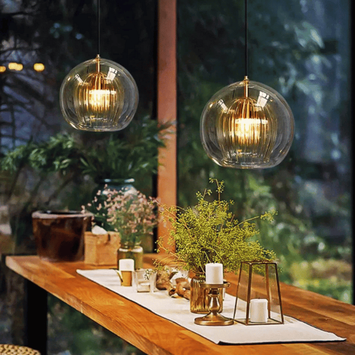 Modern Alumínium-Üveg Függőlámpa - LumaLite