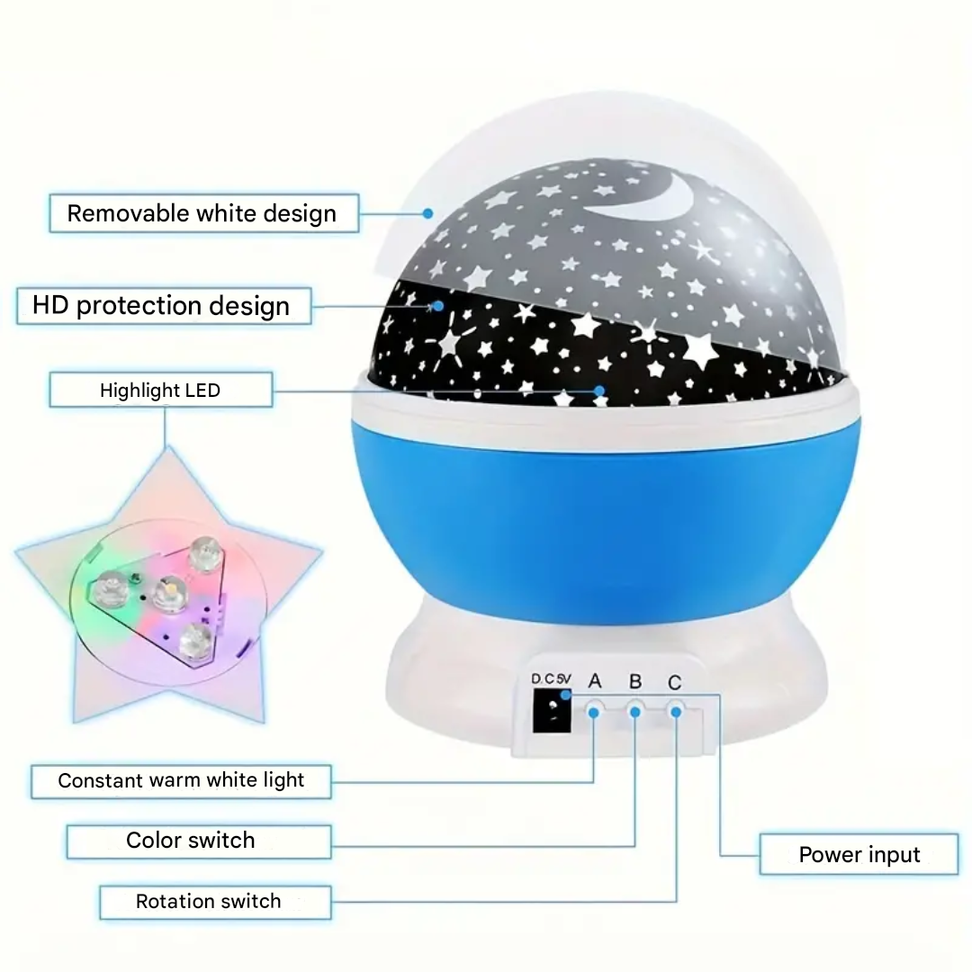 Csillagprojektáló éjjeli lámpa - Luna