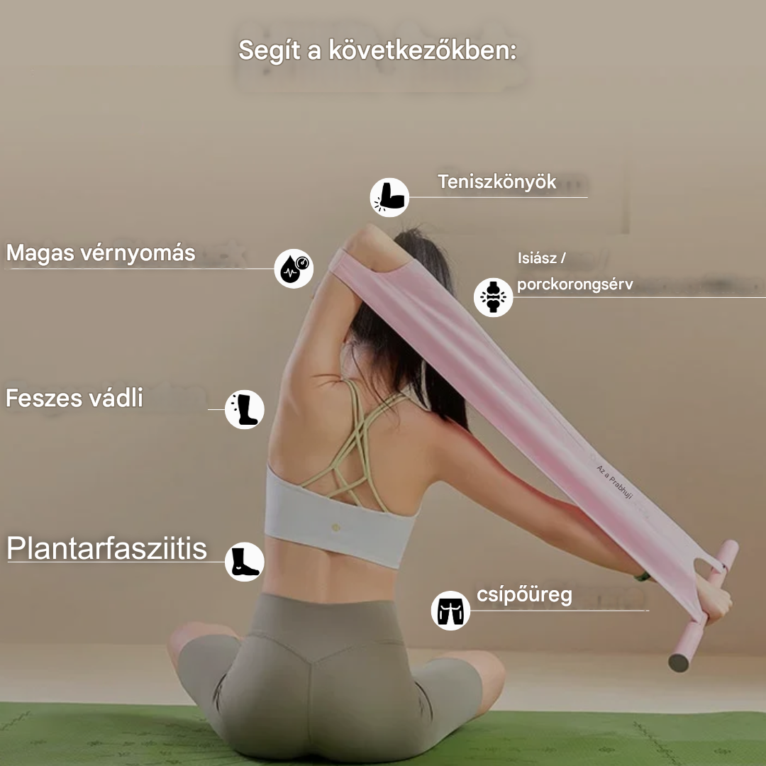 Rugalmas edzőszalag fogantyúkkal és lábhurokkal - FlexiStretch Trainer