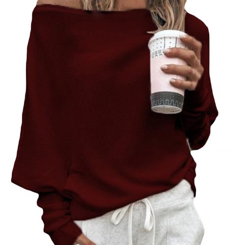 Trendi Kötött Off-Shoulder Női Pulóver - Sophie