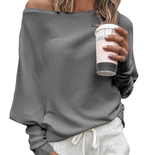 Trendi Kötött Off-Shoulder Női Pulóver - Sophie