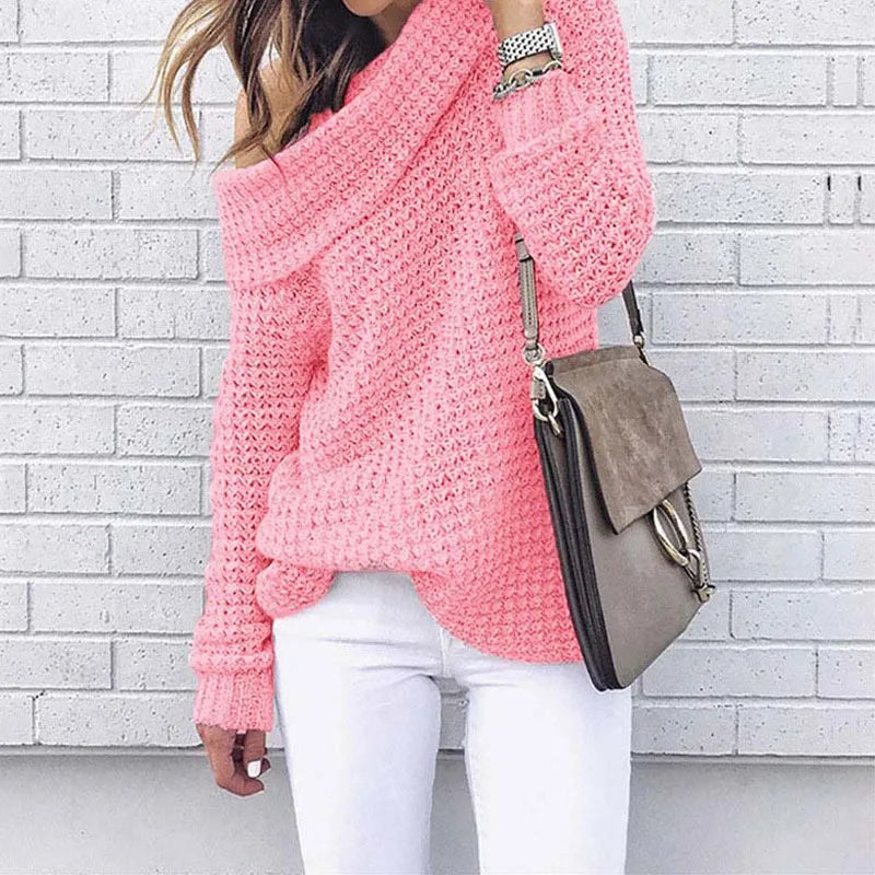 Hölgyek Off-Shoulder Kötött Pulóver – Selina