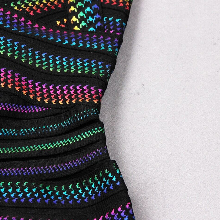 Trendi csíkos bodycon miniruha nőknek - Liana