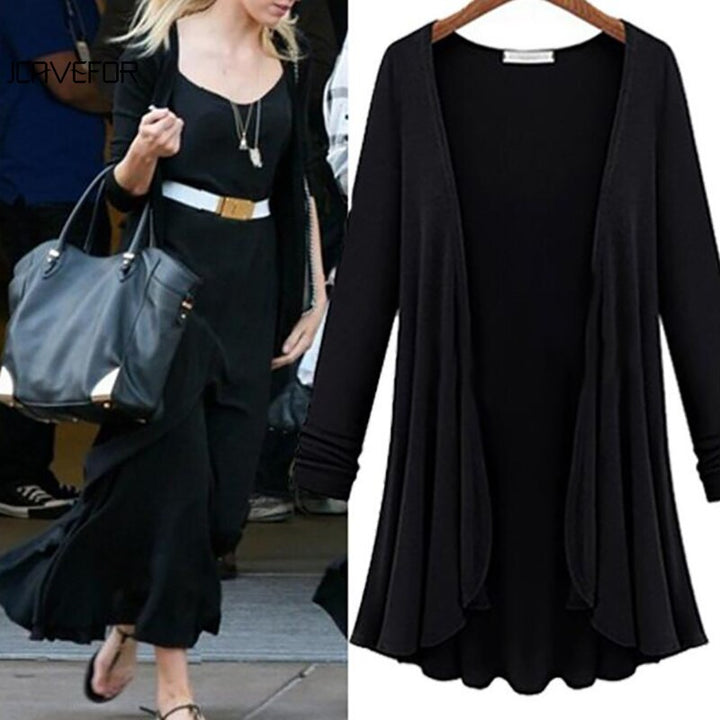 Női kardigán fodrokkal – Őszi varázslat Elena