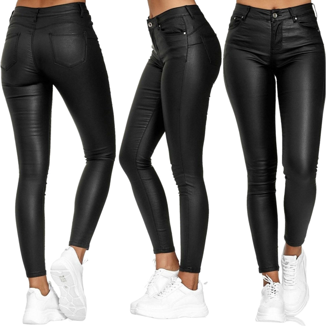 Magassarkú bőr stretch nadrág – Raffaela