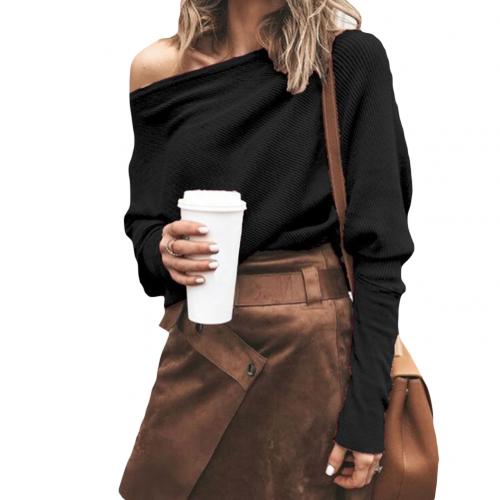 Trendi Kötött Off-Shoulder Női Pulóver - Sophie