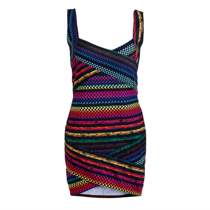 Trendi csíkos bodycon miniruha nőknek - Liana